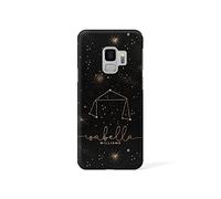 Tirita Personalised Phone Case Cover Compatible with Samsung Galaxy S8 Plus - Zodiac Signs Horoscopes [10 - Black and Gold Libra]