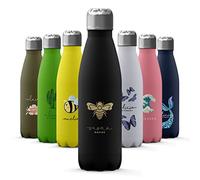 Tirita Personalised Water Bottle - Thermal Travel Flask for Hot & Cold Drinks - Insulated Stainless Steel Bottle - Gym, Office, School Drink Bottles - 500ml Water Bottle [21- Gold Glitter Honey Bee]