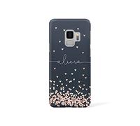 Tirita Personalized Custom Hard Phone Case Compatible with Samsung Galaxy S7 Edge Hard Cover PRINTED GLITTER, NOT REAL GLITTER Glitter Confetti Rain Rose Gold Falling Hearts
