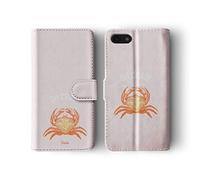 Tirita Phone Case Compatible with iPhone 5 / 5s / SE 2016 Flip Book Wallet Cover PU Leather Tropical Beach Summer Seaside Oh Crab!