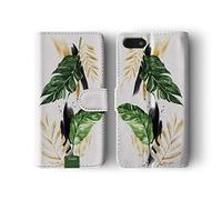 Tirita Phone Case Compatible with iPhone 6 & 6s Flip Wallet Cover PU Leather PRINTED GLITTER, NOT REAL GLITTER Cactus Palm Springs Tropical Leaves Desert