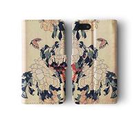 Tirita Phone Case Compatible with iPhone 6 Plus & 6s Plus Flip Book Wallet Cover PU Leather Japanese Art Hokusai Peonies and Butterfly