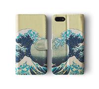 Tirita Phone Case Compatible with iPhone 6 Plus & 6s Plus Flip Book Wallet Cover PU Leather Japanese Art Hokusai The Great Wave off Kanagawa
