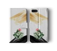 Tirita Phone Case Compatible with iPhone 7/8 / SE 2020 / SE 2022 Flip Wallet Cover PU Leather PRINTED GLITTER, NOT REAL GLITTER Cactus Palm Springs Tropical Leaves Desert