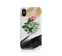Tirita Phone Case Compatible with iPhone 7 Plus & 8 Plus Hard Cover PRINTED GLITTER, NOT REAL GLITTER Cactus Palm Springs Tropical Leaves Desert