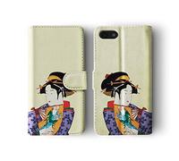 Tirita Phone Case Compatible with iPhone X & Xs Flip Book Wallet Cover PU Leather Japanese Art Hokusai A Beautiful Woman