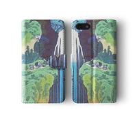 Tirita Phone Case Compatible with iPhone Xs Max Flip Book Wallet Cover PU Leather Japanese Art Hokusai The Amida Falls