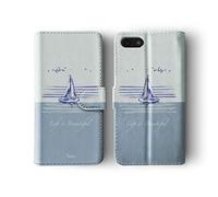 Tirita Phone Case Compatible with Samsung Galaxy S9 Flip Book Wallet Cover PU Leather Riviera Summer Beach Seaside Boat Marine Quotes