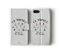 Tirita Phone Case Compatible with Samsung Galaxy S9 Plus Flip Book Wallet Cover PU Leather Riviera Summer Beach Seaside Boat Marine Quotes