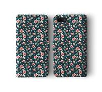 Tirita Wallet Leather Flip Phone Case Compatible with iPhone 7/8 / SE 2020 / SE 2022 PRINTED GLITTER, NOT REAL GLITTER Shabby Chic Floral Watercolour Ditsy Flowers