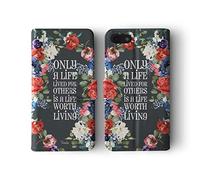 Tirita Wallet Leather Flip Phone Case Compatible with Samsung Galaxy S10 Plus PRINTED GLITTER, NOT REAL GLITTER Inspirational Saying Life Quotes Wisdom Phrases