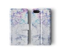 Tirita Wallet Leather Flip Phone Case Compatible with Samsung Galaxy S7 Edge Iridescent Marble Holographic Opal Rainbow Granite
