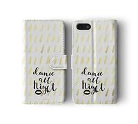 Tirita Wallet Leather Flip Phone Case Compatible with Samsung Galaxy S7 Edge Summertime Quotes Summer Saying Dance all Night Gold