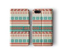 Tirita Wallet Leather Flip Phone Case Compatible with Samsung Galaxy S8 Fairisle Winter Nordic Knitting Pattern