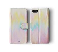 Tirita Wallet Leather Flip Phone Case Compatible with Samsung Galaxy S9 Plus PRINTED GLITTER, NOT REAL GLITTER Ombre Iridescent Holographic Rose Gold Hearts Stars Palm Leaves