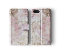 Tirita Wallet Leather Flip Phone Case Compatible with Samsung Galaxy S9 Plus PRINTED GLITTER, NOT REAL GLITTER Ombre Marble Rose Gold Fading Sequin Effect