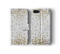 Tirita Wallet Leather Flip Phone Case Compatible with Samsung Galaxy S9 Plus PRINTED GLITTER, NOT REAL GLITTER Floating Stars Marble Gold Sequins Effect Bling Dots