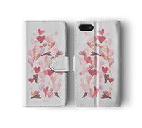 Tirita Wallet Leather Flip Phone Case Compatible with Samsung Galaxy S9 Plus PRINTED GLITTER, NOT REAL GLITTER Floating Falling Love Hearts Gold