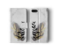 Tirita Wallet Leather Flip Phone Case Compatible with Samsung Galaxy S9 PRINTED GLITTER, NOT REAL GLITTER Marble Gold Pink Charcoal Floral Flowers