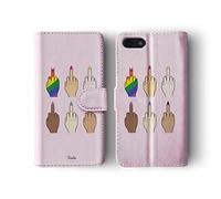 Tirita Wallet Leather Flip Phone Case Compatible with Samsung Galaxy S9 Trendy Urban Slang Middle Fingers