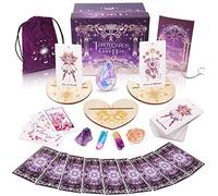 TIRLANO 78 Tarot Cards with Guide Book - Tarot Deck Gift Set with Tarot Cloth, Chakra Stones & Tarot Bag, Purple Tarot Cards Fortune Telling Game Craft Cardboard for Beginners and Expert Readers