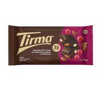 Tirma 53% Cocoa Dark Chocolate Bar with Whole Almonds & Cranberries, 170 g