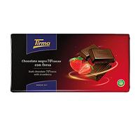 Tirma 70% Dark Chocolate 70% with Strawberry Granules 125g | 70% Cocoa | Gluten Free | Vegan | Non GMO