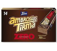 Tirma 70% Dark Chocolate Wafers | No Added Sugars Ambrosias | Low Carb Wafer Bars | Chocolate Wafer Bars | 70% Cocoa Cream Filled Wafers | Keto Diet Friendly | Suitable for Diabetics | 14 pieces 301 g