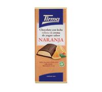 Tirma Milk Chocolate Bar filled with Orange Flavoured Cream, 103g - Gluten Free, Vegetarian, Ideal for Cheese boards & Gift hampers, Spanish Chocolate