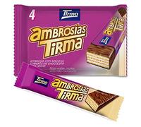 Tirma Milk Chocolate Wafers 86g | 4 Individually Wrapped Cream Filled Wafer Bars | Smooth & Crispy Texture | Snack for On-the-Go & Desserts | Made in Spain