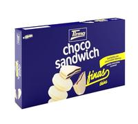 Tirma Thin Choco Sandwich Biscuits Coated in White Chocolate - 8 Packs, 218g box |Individually Wrapped | Thin Chocolate Cookies with Cream Filling | Ideal Snack for Afternoon Tea