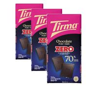 Tirma Zero No Added Sugars Dark Chocolate 125g | Suitable for Diabetics | 70% Cocoa | Keto Friendly | Vegan | No Added Sugars Snack | Gluten Free | Natural Ingredients (Pack of 3)