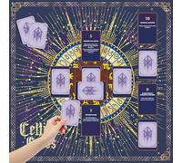 Tirmanaz Altar Cloth, Velvet Tarot Tablecloth, Celtic Cross Printed Divination Cloth for Reading, Purple Tarot Mat for Reading, Cards, Witchcraft, Magic