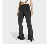 Tiro Cut 3 Stripes Flared Leggings in Velour Black