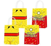 Tirotoe 16 Pack Cartoon Anime Goodie Treat Candy Bags, Red And White Party Paper Gift Bags with Handles for Magic Pet Themed Birthday Party Supplies Decorations Birthday Occasion