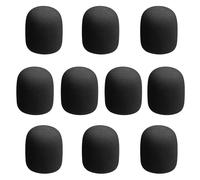 Tirron 10Pcs Microphone Foam Covers Thick Handheld Stage Microphone Windscreen Reusable Mic Foam Filter Covers for Most Microphone (Black)