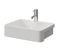 Tirso Rectangular Semi Recessed Furniture Basin with 1 Tap Hole | White | Ceramic | 480mm x 370mm
