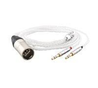 Tirstrup 4-Pin XLR Balanced Male Cable 1.2m 100% Pure Silver Headphone Cables for Hifiman Ananda, Denon AH-D600, AH-D7200, AH-D7100 and Other Audio Player (4 Pin XLR to Dual 3.5mm Male Version)