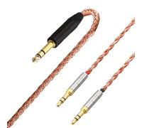 Tirstrup 6.35mm Cable Compatible for Hifiman HE4XX, HE-400i Headphones 8 Core Braided Silver Plated Replacement Audio Upgrade Cable 1/4" 6.35mm to Dual 3.5mm (Copper, 1/4" 6.35mm) 1.2meters