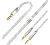Tirstrup Pure Silver Headphone Cables 2m 4.4mm Balanced Male Cable Extension Cords Compatible with Hifiman Ananda NW-WM1Z, PHA-2A and Other Audio Player (4.4mm to Dual 3.5mm Male Version)