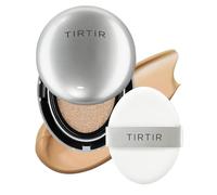 TIRTIR Mask Fit Aura Glow Silver Cushion Foundation | Semi-glow Finish, Natural Coverage, Moisturizing, Lightweight, Korean cushion foundation (#33N Macchiato, Full Size, 0.63 Fl Oz)
