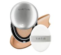 TIRTIR Mask Fit Aura Glow Silver Cushion Foundation | Semi-glow Finish, Natural Coverage, Moisturizing, Lightweight, Korean cushion foundation (#33C Hazel, Full Size, 0.63 Fl Oz)