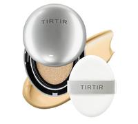 TIRTIR Mask Fit Aura Glow Silver Cushion Foundation | Semi-glow Finish, Natural Coverage, Moisturizing, Lightweight, Korean cushion foundation (#24W Soft Beige, Full Size, 0.63 Fl Oz)