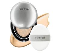 TIRTIR Mask Fit Aura Glow Silver Cushion Foundation | Semi-glow Finish, Natural Coverage, Moisturizing, Lightweight, Korean cushion foundation (#23N Sand, Full Size, 0.63 Fl Oz)