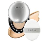 TIRTIR Mask Fit Aura Glow Silver Cushion Foundation | Semi-glow Finish, Natural Coverage, Moisturizing, Lightweight, Korean cushion foundation (#25N Mocha, Full Size, 0.63 Fl Oz)