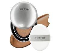 TIRTIR Mask Fit Aura Glow Silver Cushion Foundation | Semi-glow Finish, Natural Coverage, Moisturizing, Lightweight, Korean cushion foundation (#43N Deep Cocoa, Full Size, 0.63 Fl Oz)