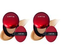 TIRTIR Mask Fit Red Cushion Foundation | Full coverage, Weightless, Skin fit, Satin Glow Finish, Korean Makeup, beauty, Tattoo cover up, Buildable (#31N French Beige, 0.63 Fl Oz) (Pack of 2)