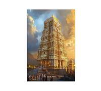 Tirupati Temple Art Print_ Gopuram, Pilgrims Canvas Poster Bedroom Decor Landscape Office Room Decor Gift 20x30inch(50x75cm)