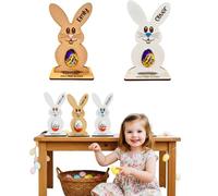 TIRXUIND Personalized Easter Egg Holder Bunny, Custom Name Bunny Decoration, Creme Egg Holder Treat, Easter Hunt Gift, White or Brown Bunny
