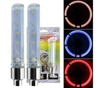 Tiryns 2PCS Bike Wheel Light Waterproof Bicycle Wheels Neon Lamp Bike Wheel Tire Valve Cap Spoke Neon 5 LED Flash Lights LED Bicycle Value Cap Light for Car Bike Bicycle Motorbicycle